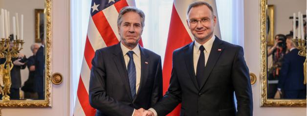 O sytuacji na Ukrainie, a także o bezpieczeństwie w regionie i współpracy w zakresie cywilnej energetyki jądrowej rozmawiał Andrzej Duda z Sekretarzem Stanu Stanów Zjednoczonych Antonym Blinkenem